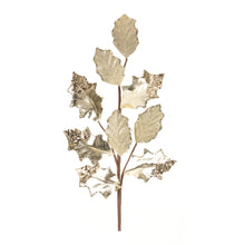 Load image into Gallery viewer, Glittered Holly Leaf Spray (Set of 6)