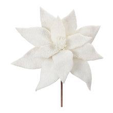 Load image into Gallery viewer, Glittered Poinsettia Stem (Set of 6)