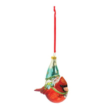 Load image into Gallery viewer, Glass Gnome and Cardinal Bird Ornament (Set of 6)