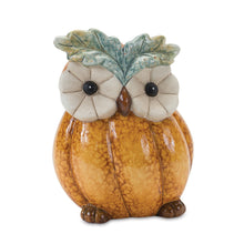 Load image into Gallery viewer, Terra Cotta Pumpkin Owl Figurine (Set of 2)