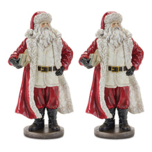 Load image into Gallery viewer, Standing Santa Statue with Books (Set of 2)
