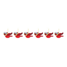 Load image into Gallery viewer, Glass Cardinal Bird Ornament (Set of 6)