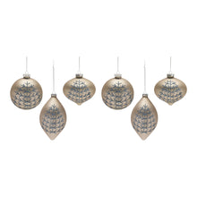 Load image into Gallery viewer, Champagne Glittered Ball Ornament (Set of 6)