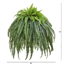 Load image into Gallery viewer, 56" Giant Boston Fern Artificial Plant in Cement Bowl