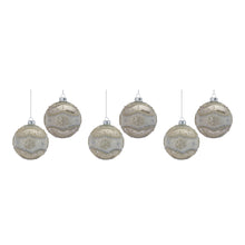 Load image into Gallery viewer, Snowflake Mercury Glass Ball Ornament (Set of 6)