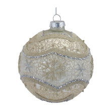 Load image into Gallery viewer, Snowflake Mercury Glass Ball Ornament (Set of 6)