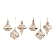 Load image into Gallery viewer, Ribbed Swirl Glass Ornament (Set of 6)