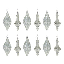 Load image into Gallery viewer, Glittered Glass Drop Ornament (Set of 12)