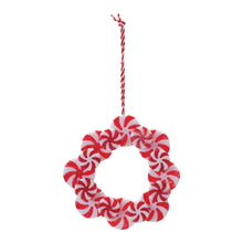 Load image into Gallery viewer, Peppermint Candle Wreath Ornament (Set of 24)