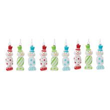 Load image into Gallery viewer, Glass Snowman Candy Ornament (Set of 12)