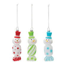 Load image into Gallery viewer, Glass Snowman Candy Ornament (Set of 12)