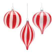 Load image into Gallery viewer, Striped Glass Ornament (Set of 6)