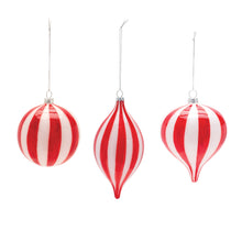 Load image into Gallery viewer, Striped Glass Ornament (Set of 6)