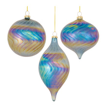 Load image into Gallery viewer, Irredescent Glass Swirl Ornament (Set of 6)