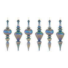 Load image into Gallery viewer, Irredescent Glass Finial Drop Ornament (Set of 6)