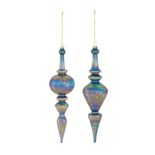 Load image into Gallery viewer, Irredescent Glass Finial Drop Ornament (Set of 6)