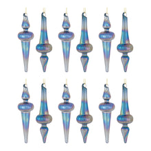 Load image into Gallery viewer, Irredescent Glass Finial Drop Ornament (Set of 12)