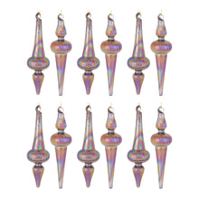 Load image into Gallery viewer, Irredescent Glass Finial Drop Ornament (Set of 12)