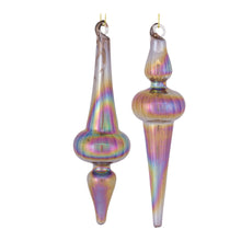 Load image into Gallery viewer, Irredescent Glass Finial Drop Ornament (Set of 12)