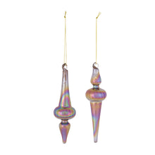 Load image into Gallery viewer, Irredescent Glass Finial Drop Ornament (Set of 12)