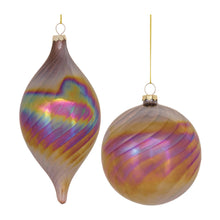 Load image into Gallery viewer, Irredescent Glass Swirl Ornament (Set of 6)