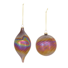 Load image into Gallery viewer, Irredescent Glass Swirl Ornament (Set of 6)