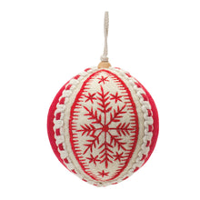 Load image into Gallery viewer, Embroidered Wool Ball Ornament (Set of 4)
