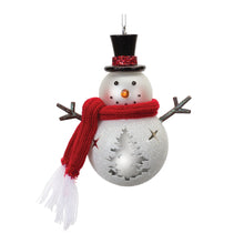 Load image into Gallery viewer, Glittered Glass Snowman Ornament (Set of 6)