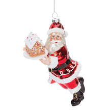 Load image into Gallery viewer, Glass Santa with Gingerbread Ornament (Set of 6)