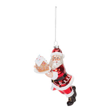 Load image into Gallery viewer, Glass Santa with Gingerbread Ornament (Set of 6)