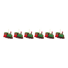 Load image into Gallery viewer, Glittered Glass Train Ornament (Set of 6)