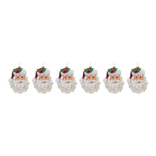 Load image into Gallery viewer, Glittered Glass Santa Ornament (Set of 6)