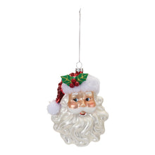 Load image into Gallery viewer, Glittered Glass Santa Ornament (Set of 6)