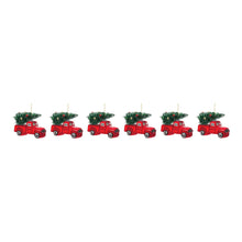 Load image into Gallery viewer, Glittered Glass Pickup Truck Ornament (Set of 6)