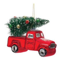 Load image into Gallery viewer, Glittered Glass Pickup Truck Ornament (Set of 6)