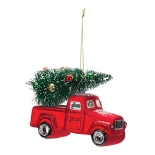 Load image into Gallery viewer, Glittered Glass Pickup Truck Ornament (Set of 6)