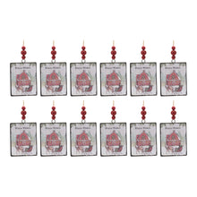 Load image into Gallery viewer, Glass Winter Wishes Barn Ornament (Set of 12)