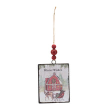 Load image into Gallery viewer, Glass Winter Wishes Barn Ornament (Set of 12)