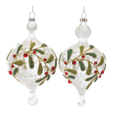 Load image into Gallery viewer, Beaded Glass Mistletoe Ornament (Set of 6)
