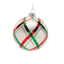 Load image into Gallery viewer, Plaid Glittered Glass Ornament (Set of 6)