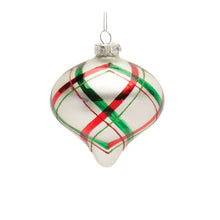 Load image into Gallery viewer, Plaid Glittered Glass Ornament (Set of 6)