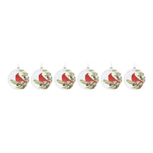 Load image into Gallery viewer, Glass Cardinal Bird Ball Ornament (Set of 6)