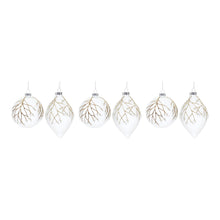 Load image into Gallery viewer, Glittered Glass Tree Branch Ornament (Set of 6)