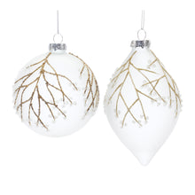 Load image into Gallery viewer, Glittered Glass Tree Branch Ornament (Set of 6)