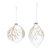 Load image into Gallery viewer, Glittered Glass Tree Branch Ornament (Set of 6)