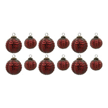 Load image into Gallery viewer, Scalloped Glass Ball Ornament (Set of 12)