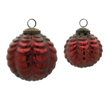 Load image into Gallery viewer, Scalloped Glass Ball Ornament (Set of 12)