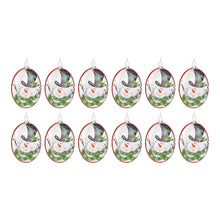 Load image into Gallery viewer, Glass Snowman Disc Ornament (Set of 12)