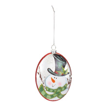 Load image into Gallery viewer, Glass Snowman Disc Ornament (Set of 12)