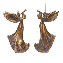 Load image into Gallery viewer, Bronze Trumpet Angel Ornament (Set of 6)